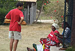Clearly a frenchman... talking to the locals at Ile de Pin, New Caledonia